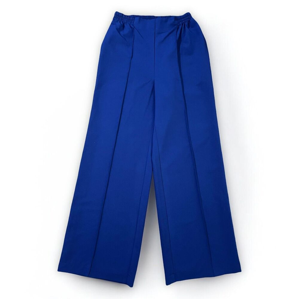 Julia Allert High Waist Wide Leg Blue Pull On Trouser Pants Women's Size XL